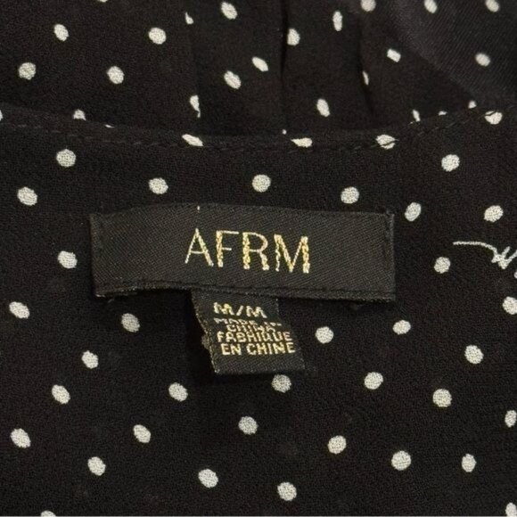 AFRM Rexy Button Front Bodysuit Polka Dot Special Occasion Feminine Party M - Picture 5 of 10